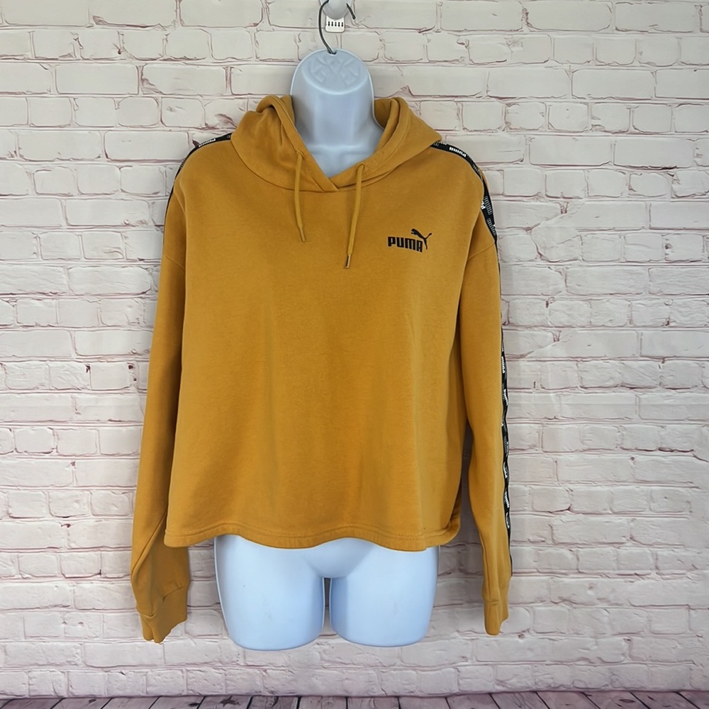 Y2K Puma Mustard yellow XL hoodie sweatshirt